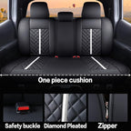Tomatoman Tacoma Truck Rear Seat Covers 2005-2024 2025 2026 Access Double Cab TRD Sport Offroad Limited SR5 V6 Back Car Cushions with Waterproof Faux Leather(Rear Seat/Black-White)