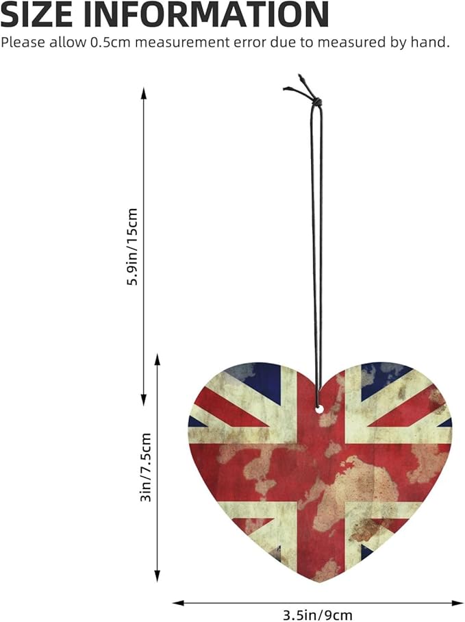 6 Pcs Car Air Fresheners Hanging Scented Cards for Car Fresheners Vintage Union Jack British Flag Car Aromatherapy Tablets Funny Hanging Air Freshener for Car Rearview Mirror Pendant