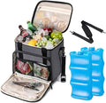 Soft Cooler Bag with Two Ice Packs,Collapsible Cooler for Travel with Adjustable Shoulder Strap,Large Capacity Leakproof Insulated Soft Sided Cooler Bag for Camping, Hiking, Picnic