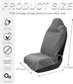 Waterproof Car Towel Seat Cover, Sweating Non-Slip Premium Towel Carseat Cover Protector, Universal Soft Machine Washable Car Truck SUV Front Seat Cover for Gym Workout Beach Hiking (Gray)