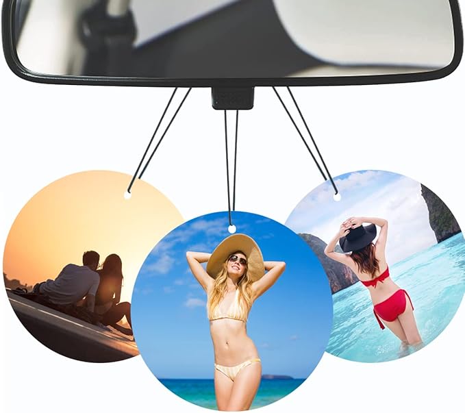 Custom Air Freshener for Car - Double Sided Photo Personalized Car Scents Air Freshener, Smell Air Fresheners With Picture for Wardrobe, Bathroom,Hanging Ornaments (rotundity)