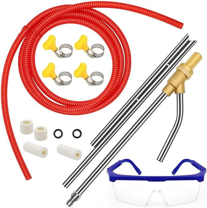 Pressure Washer Sandblasting Kit, 5000 PSI Wet Sandblaster Attachment, Power Washer Sandblasting with Replacement Ceramics Nozzle, 1/4 Inch Quick Disconnect Sandblasting Kit