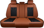 FLORICH Rear Seat Covers Leather Car Seat Covers Waterproof Back Seat Cover Automotive Seat Covers Universal Seat Cushion Protector for Most Cars Trucks SUV-Brown&Black