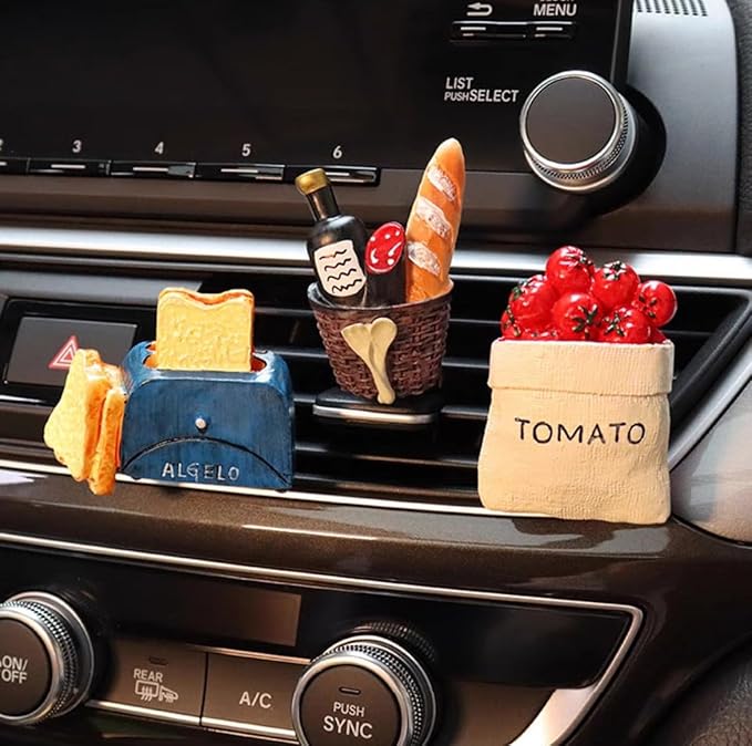 Simulation Food Design Car Air Vent Scented Clip, Creative Toaster-Shaped Car Air Freshener Decor, 3D Long-Lasting Car Fragrance Diffuser (Coffee Cup)