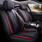 for Toyota CHR Seat Covers 2018-2026, Full Coverage Customized Car Seat Covers, Premium Leather Waterproof Stain-Resistant Easy to Install (Standard 2 Seats, Black&Red)