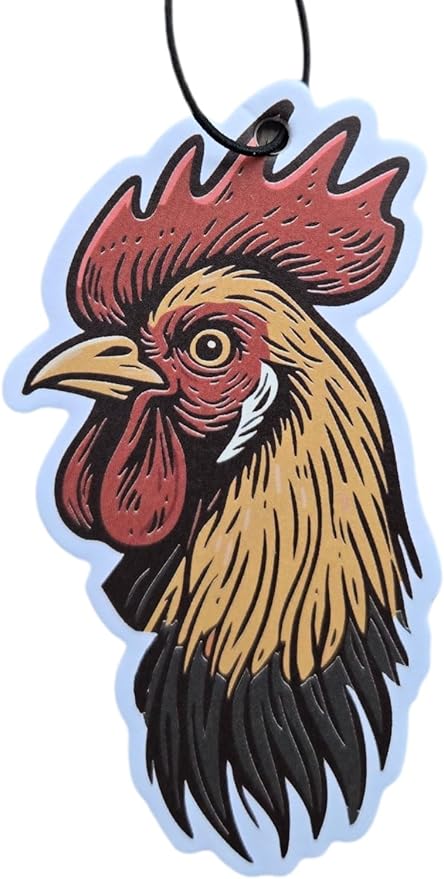 ThatsRad Car Air Freshener Duck Fly Fishing Fish Hunting Stocking Stuffer (One Size, Rooster/Leather)