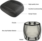 West Llama Linen Front Car Seat Cover Protector Anti-Slip Bottom Seat Cover Fits 95% of Vehicles,Wrapping Around The Bottom,Triangular Pattern(Black-1Pcs)