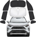 Car Window Shades for Toyota RAV4 2019-2025 Accessories - Full Set 8PCS Side Window Sunshades with Memory Frame & Blackout Fabric, Privacy UV Shield for Camping/Travel