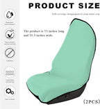 2PCS Car Towel Seat Cover, Waterproof Sweating Non-Slip Premium Soft Towel Carseat Protector, Universal Machine Washable Car Truck SUV Front Seat Cover for Gym Workout Beach Hiking (Mint Green)