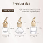 100Pcs Hanging Car Air Freshener Diffuser, 8ml Empty Glass Essential Pendant Bottles, Automotive Oil Aromatherapy Fragrance Perfume Containers