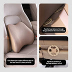 Memory Foam Lumbar Support Pillow for Car - Back Support for Car Seat (Beige)