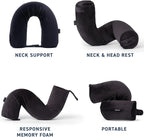 Brookstone Free Form Travel Pillow - Lightweight Flexible Memory Foam Travel Neck Pillow for Sleeping, Car, Airplane & Travel Support, Size: One Size, Black