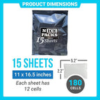 Nice Packs Reusable Dry Ice Packs for Coolers, Lunch Boxes, Frozen Food Shipping - Flexible and Long Lasting (15 Extra Large Sheets)