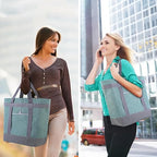 CIVJET Insulated Cooler Bag, 1PK Insulate Tote Bag for Grocery Shopping, Non-Waterproof Cooler Bags Insulated for Travel/Picnic, Pizza/Food Delivery Bag to Keep Food Cold/Hot (Cationic Cloth, Green)