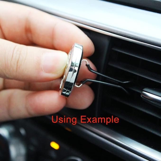 Car Aromatherapy Essential Oil Diffuser Locket Lotus Pattern Stainless Steel Car Air Fresheners Vent Clips Decorative