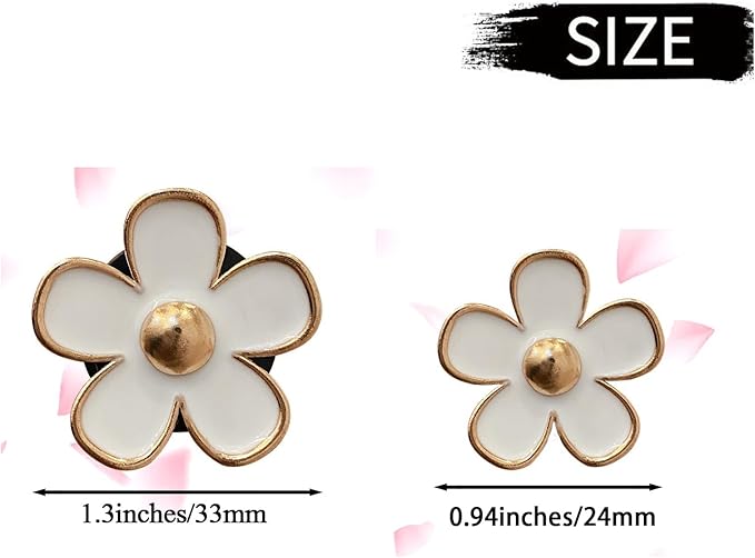 Daisy Air Vent Clips, 6 Pcs Cute Flower Car Air Conditioning Outlet Clip Car Air Freshener Clip Charm Car Interior Decor Charm Colorful Car Interior Accessories for Girls Women (White)
