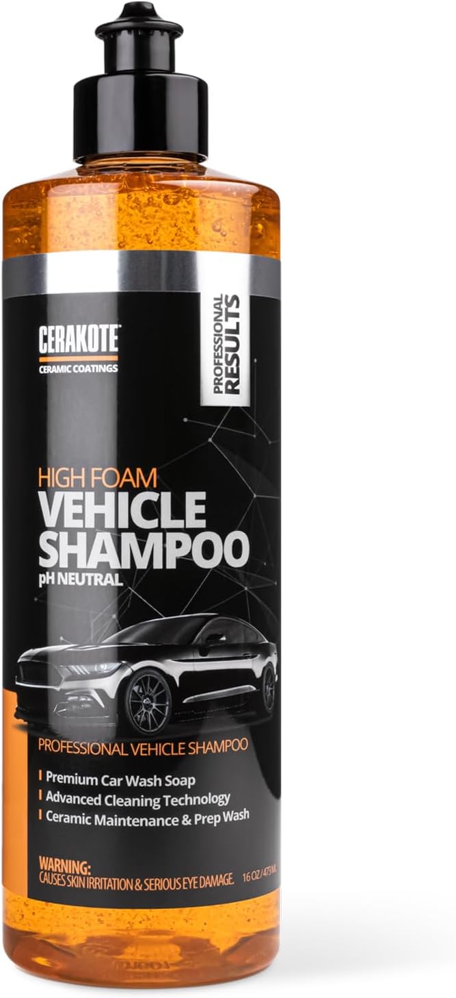 Cerakote Paint Care Bundle - Platinum Rapid Ceramic Paint Sealant (14 oz. Kit) with High Foam Vehicle Shampoo (16 oz.) and Microfiber Application Towels - Clean and Care for Vehicle's Paint