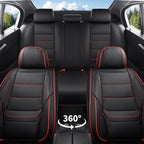 Car Seat Covers Full Set Fit for Buick Encore GX 2012-2026, Premium Faux Leather Waterproof Car Seat Protectors with Lumbar Support, Breathable Anti-Slip Easy to Install(Black&Red,Full Set)