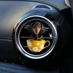2-Piece 2D Acrylic Car Air Vent Freshener – Cute Cartoon Chihuahua & Dachshund Dog Designs, Solid Scented Decoration for Car AC Vents, Long-Lasting Fragrance, Fun Accessory