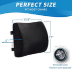 SAIREIDER Comfortable Lumbar Support Pillow for Office Chair, Memory Foam Back Support Pillows for Car、Gaming Chair、 Home Chair, Back Pain Relief Improve Posture, Double Adjustable Straps(Black)