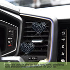 2PCS Bling Heart Air Vent Clips, Heart Car Accessories, Bling Heart Charm Air Conditioning Outlet Clip, Car Interior Decor Air Fresheners Vent Clips Universal Fit for Women and Girls (Black)