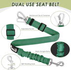 Lukovee Dog Seat Belt for Car, Adjustable Dog Car Harness for Large Medium Small Dogs, Soft Padded & Breathable Mesh Dog Seatbelt with Car Strap and Carabiner (Green,L)