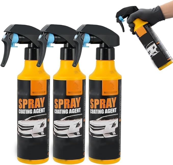 Nano Hydrophobic Ceramic Coating for Cars, 2026 New Car Coating Spray Kit, Easy-to-Spray Auto Paint Protection, Includes Microfiber Cloth for Vehicle Shine & Protection (3Set)
