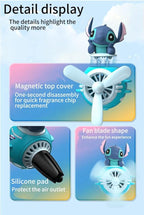 Stitch Car Air Fresheners - Cartoon Pilot Automotive Diffuser, Rotating Propeller Automotive Air Outlet Fan Creative Car Perfume Decoration Accessories with 2 Fragrances