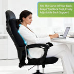 Adjustable Airbag Lumbar Support Pillow with Cooling Gel - Customizable Support for Upper Lower Back Pain Relief, Improves Posture, Memory Foam Back Cushion for Office Chair, Car/Truck Seat, Couch
