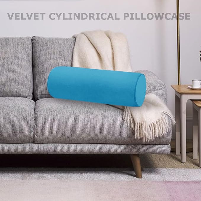 Memory Foam 16X6 Neck Pillow for Sleeping, Neck Pain Relief, Side Back Stomach Sleeper, Car or Office Chair Sofa,Support Pillow for Posture & Comfortable Spine Position (Lake Blue)