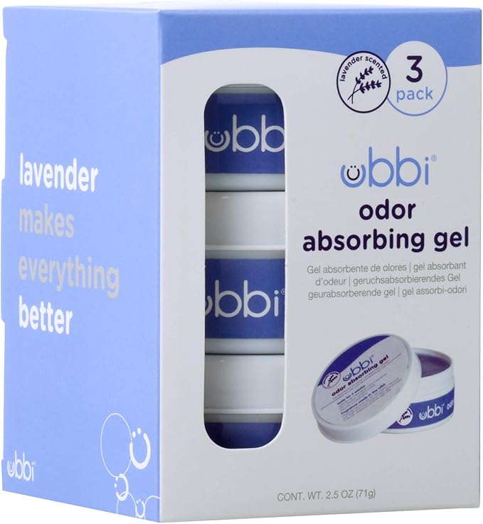 Ubbi Lavender Scented Absorbing Gel Value Pack - 3 Count Diaper Pail Odor Control for Baby Nursery