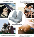 Car Seat Towel Cover, 2pcs Universal Front Seat Protector for Cars, SUVs and Trucks, Sweat Towel Car Seat Cover for Gym, Yoga, Swimming, Pets and Family Travel, Light Gray