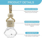 5PCS Hanging Car Air Freshener, Car Air Freshener Diffuser, 8ml Empty Glass Auto Oil Perfume Aromatherapy Diffuser Charms, Refillable Perfume Bottles for Most Vehicles (Rhombus, Style 1)