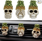 Car Air Fresheners Vent Clips 3 PCS Car Interior Accessories for Men Women Cute Skull Auto Air Conditioner Vent Clip Decor, for Car Office Home Halloween Christmas Gift (Pineapple Skull Set)