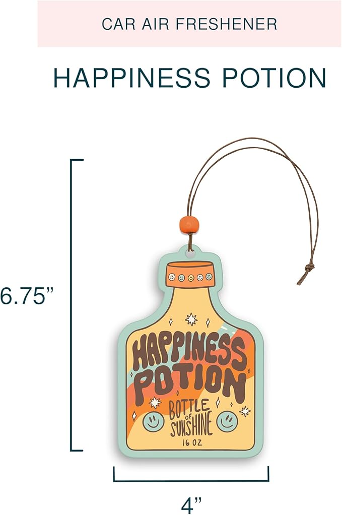 Studio Oh! Scented Hanging Car Air Fresheners - Pack of 2 Car - Natural & Exclusive Fragrance with DeoBoost Technology - Unique Design with Decorative Bead - Happiness Potion