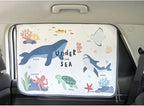 Magnetic Car Sun Shade Curtain for Side Window – Sun Blocker and UV Protector for Baby, Kids, and Pets – Universal Fit with Built-in Magnets for Steel-Framed Door (Sea Friends)