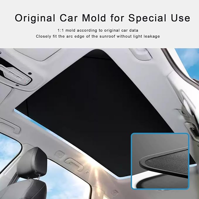 Sunshade Roof Compatible with Volvo C40 2021-2023, Heat Insulation Sunroof Shade, Foldable Glass Roof Shade with Storage Bag, Black