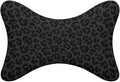 Car Neck Support Pillow 2 Pcs for Neck Pain Relief, Compatible with Dark Gray Black Leopard Cheetah Print Bone Shape Headrest Pillow for Car Seat with Soft Memory Foam