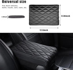 Ziciner Car Center Console Cover, Leather Memory Foam Armrest Cushion Protection Pad, Waterproof Hand Rest Pillow with Height Increase, Universal Accessory for Most Car (Black)