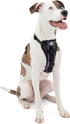 Kurgo Tru-Fit Smart Dog Walking Harness - Comfortable Fit - Adjustable Harness - Reflective Pet Wear - Quick Strap Release - Daily Walk Accessory - Includes Seat Belt Loop - Black - Medium