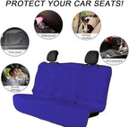 Car Towel Seat Cover, Waterproof Sweating Non-Slip Premium Soft Towel Carseat Protector, Universal Machine Washable Car Truck SUV Front Seat Cover for Gym Workout Beach Hiking (Blue, Rear)