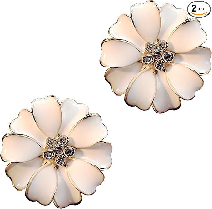 2 Pieces Daisy Flower Air Vent Clip Cute Car Air Freshener Clip Bling Rhinestone Car Air Outlet Decorations Charm Car Inter Decor Accessories for Girls Women