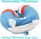 Superhero Travel Pillow for Kids & Adults with Sleep Eye Mask, Memory Foam U-Shaped Neck Pillow with Washable Cover, Soft Head Support Travel Accessories for Airplane Car Train Bus Recline, Blue