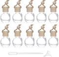 Car Aromatherapy Essential Oil Diffuser Bottle,10 Pack Car Air Freshener Bottle Empty Hanging Perfume Bottle Fragrance Decor Accessories Auto Window Ornament (round)