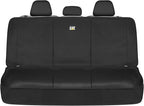 CAT Flexfit™ Black Rear Seat Cover for Car, SUV, & Truck - Durable Canvas Material Back Car Seat Covers 60/40 Split Bench Protector - Back Seats Cover & Rear Bench Protector Interior Accessories