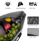 CIVJET Insulated Cooler Bag, 1PK Insulate Tote Bag for Grocery Shopping, Cooler Bags Insulated for Travel/Picnic, Pizza/Food Delivery Bag to Keep Food Cold/Hot (Cationic Cloth, Non-Waterproof, Grey)