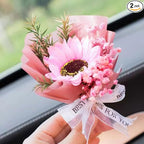 Small Bouquet Car Air Freshener Vent Clips, Mini Dried Flower Bouquet,Cute Vehicle Interior Decorations Universal for Truck SUV Dashboard,Interior Accessories (J, 1set)