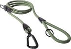 PawsPassion Rope Dog Leash 6 FT, 2-in-1 Heavy Duty Dog Leash with Seat Belt Buckle, Tangle Free 360ｰ Swivel Aviation Aluminum Carabiner, All Metal Hardware, Alloy O-Ring (Evergreen)