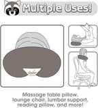 H HOMEWINS Travel Pillow for Kids,Cute Animal Neck Pillow for Boys Girls,Soft Neck Head Chin Support Pillow,Travel Accessories for Airplane, Car, Train,Recline(Raccoon)