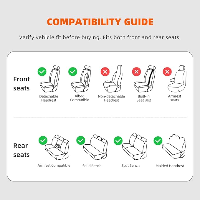 Universal 5-Seater Waterproof Breathable Nappa Leather Car Seat Covers Full Set, Compatible with Hyundai Tucson Sonata, Jeep Renegade, Honda HR-V, Fit Front Rear Seats Most Sedans SUV Black Brown